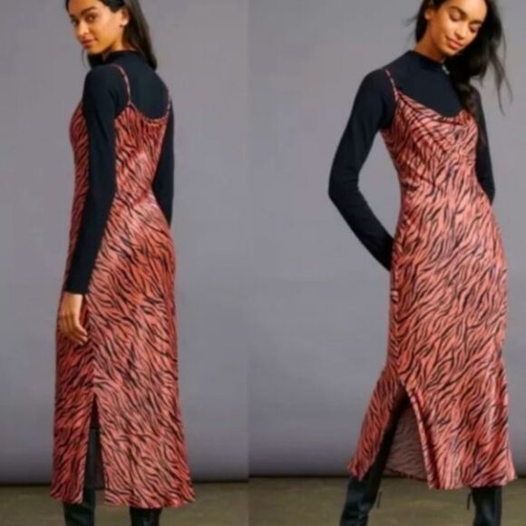 Anthropologie Elyse Printed Bias Slip Dress NWT  XS - Picture 2 of 9